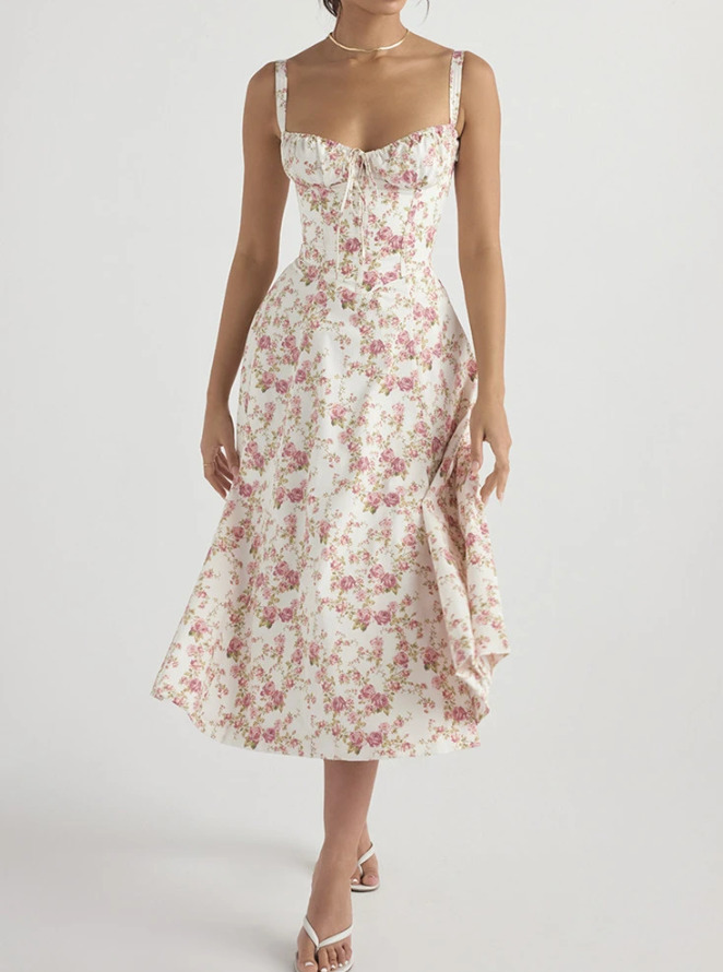 Nura Midi Dress - Y2K Summer Grunge Outfit, 90S Fashion, Retro Style, Pastel Goth Vibes Nura Midi Dress - Y2K Summer Grunge Outfit, 90S Fashion, Retro Style, Pastel Goth Vibes