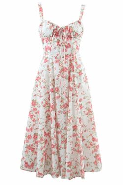 Nura Midi Dress - Y2K Summer Grunge Outfit, 90S Fashion, Retro Style, Pastel Goth Vibes