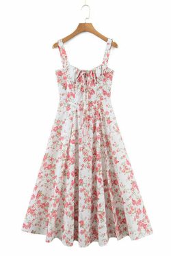 Nura Midi Dress - Y2K Summer Grunge Outfit, 90S Fashion, Retro Style, Pastel Goth Vibes