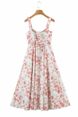 Nura Midi Dress - Y2K Summer Grunge Outfit, 90S Fashion, Retro Style, Pastel Goth Vibes