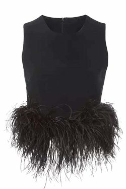 Oasis Feather Blouse - Y2K Summer, 90S Fashion, Grunge, Retro, Pastel Goth, Y2K