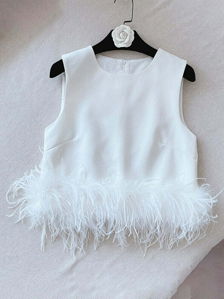 Oasis Feather Blouse - Y2K Summer, 90S Fashion, Grunge, Retro, Pastel Goth, Y2K Oasis Feather Blouse - Y2K Summer, 90S Fashion, Grunge, Retro, Pastel Goth, Y2K