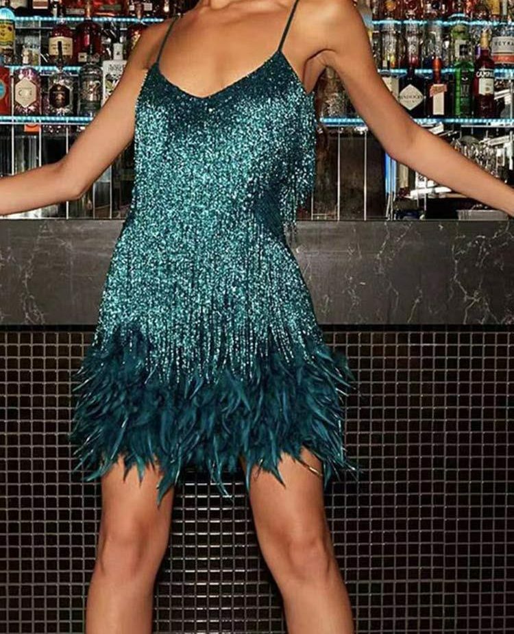 Olivia Feather Mini Dress - Y2K Summer Outfit, 90S Grunge Fashion, Retro Party Look Olivia Feather Mini Dress - Y2K Summer Outfit, 90S Grunge Fashion, Retro Party Look