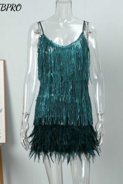 Olivia Feather Mini Dress - Y2K Summer Outfit, 90S Grunge Fashion, Retro Party Look
