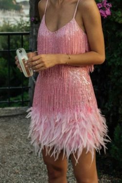 Olivia Feather Mini Dress - Y2K Summer Outfit, 90S Grunge Fashion, Retro Party Look