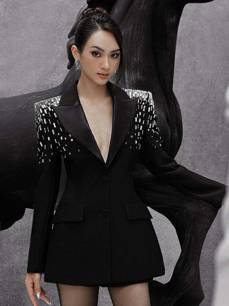 Olivia Mini Blazer Dress - Y2K Summer Grunge Outfit, 90S Fashion, Retro Style, Y2K Party Olivia Mini Blazer Dress - Y2K Summer Grunge Outfit, 90S Fashion, Retro Style, Y2K Party