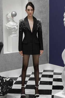 Olivia Mini Blazer Dress - Y2K Summer Grunge Outfit, 90S Fashion, Retro Style, Y2K Party