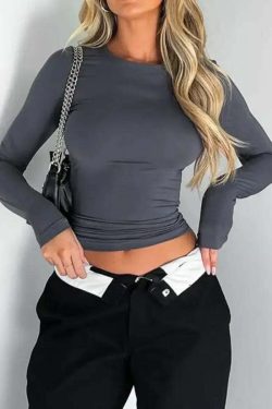 Pink Long Sleeve Crop Top - Sexy Y2K Grunge, 90S Retro, Pastel Goth, Summer & Party Outfits