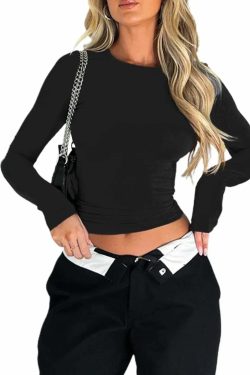 Pink Long Sleeve Crop Top - Sexy Y2K Grunge, 90S Retro, Pastel Goth, Summer & Party Outfits