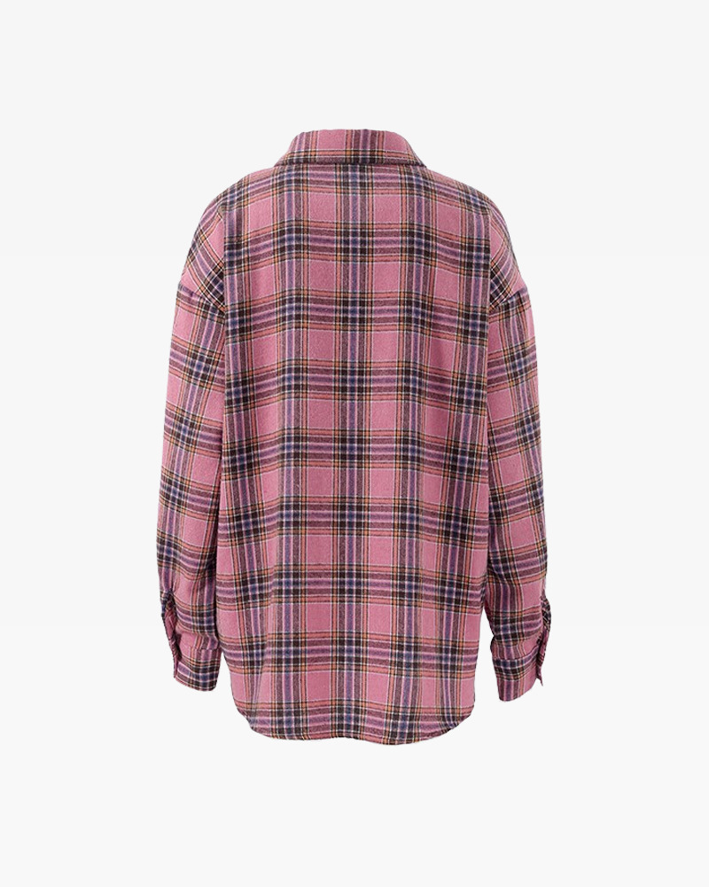 Pink Plaid Shirt - Y2K Summer Grunge Outfit, 90S Fashion, Retro Style, Y2K Club & Party Look Pink Plaid Shirt - Y2K Summer Grunge Outfit, 90S Fashion, Retro Style, Y2K Club & Party Look