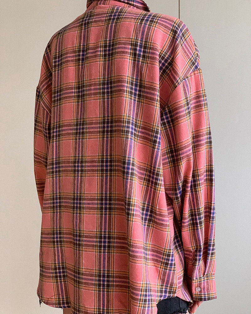 Pink Plaid Shirt - Y2K Summer Grunge Outfit, 90S Fashion, Retro Style, Y2K Club & Party Look Pink Plaid Shirt - Y2K Summer Grunge Outfit, 90S Fashion, Retro Style, Y2K Club & Party Look