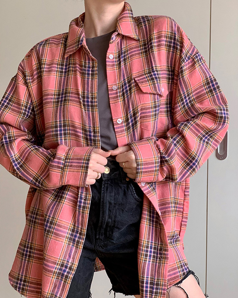 Pink Plaid Shirt - Y2K Summer Grunge Outfit, 90S Fashion, Retro Style, Y2K Club & Party Look Pink Plaid Shirt - Y2K Summer Grunge Outfit, 90S Fashion, Retro Style, Y2K Club & Party Look