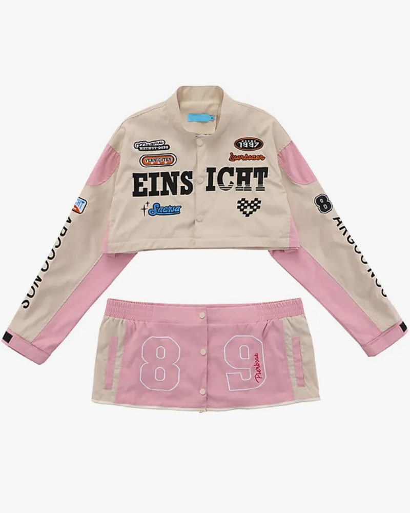 Pink Racing Jacket - Y2K Summer Grunge, 90S Retro, Y2K Club & Party Outfits, Y2K Fashion Pink Racing Jacket - Y2K Summer Grunge, 90S Retro, Y2K Club & Party Outfits, Y2K Fashion