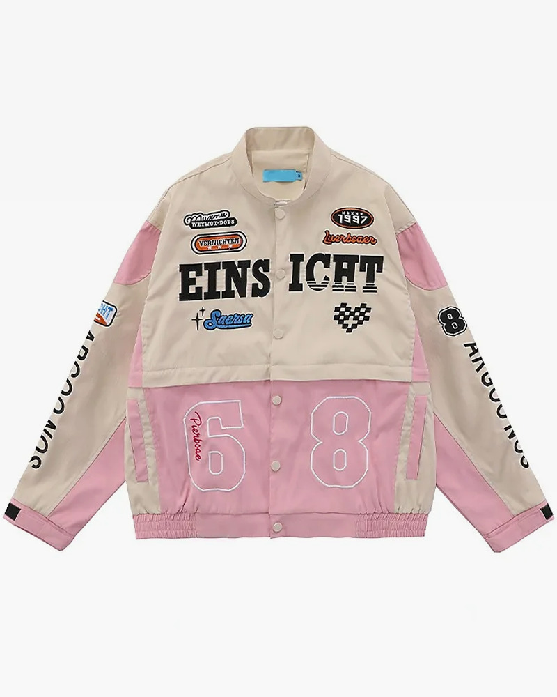 Pink Racing Jacket - Y2K Summer Grunge, 90S Retro, Y2K Club & Party Outfits, Y2K Fashion Pink Racing Jacket - Y2K Summer Grunge, 90S Retro, Y2K Club & Party Outfits, Y2K Fashion