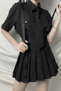 Preppy High Waist Green Skirt - Y2K Summer, 90S Fashion, Grunge, Retro, Pastel Goth Outfit