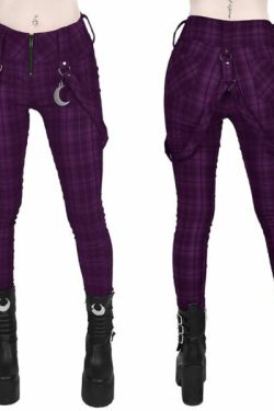 Priscilla Plaid Pants - Y2K Summer Grunge Outfit, 90S Retro Style, Gothic Y2K Fashion