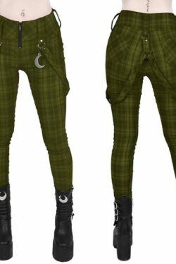 Priscilla Plaid Pants - Y2K Summer Grunge Outfit, 90S Retro Style, Gothic Y2K Fashion