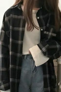 Raelynn Women Plaid Long Sleeve - Y2K Grunge 90S Fashion, Retro Summer Outfits, Y2K Club Style