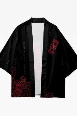 Red And Black Haori - Y2K Grunge, 90S Fashion, Retro Style, Gothic Y2K, Summer Y2K Out