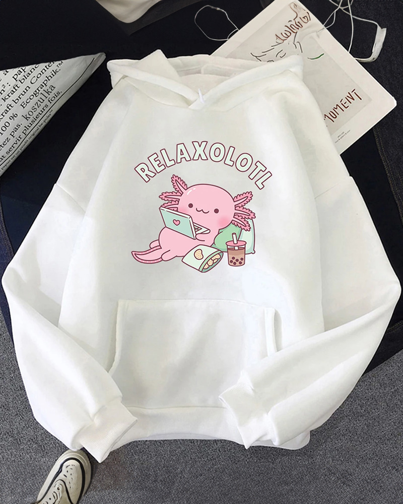 Relaxolotl Hoodie - Y2K Summer Grunge, 90S Retro, Pastel Goth, And Popstar Fashion For Women Relaxolotl Hoodie - Y2K Summer Grunge, 90S Retro, Pastel Goth, And Popstar Fashion For Women