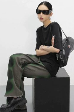 Reni Distressed Baggy Jeans For Women - Y2K Grunge, 90S Fashion, Retro Style, Y2K Summer Outfits