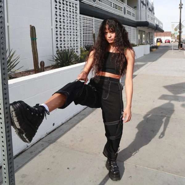 Rockmore High Waist Black Cargo Pants - Y2K Grunge, 90S Fashion, Retro Style, Y2K Summer Outfits Rockmore High Waist Black Cargo Pants - Y2K Grunge, 90S Fashion, Retro Style, Y2K Summer Outfits