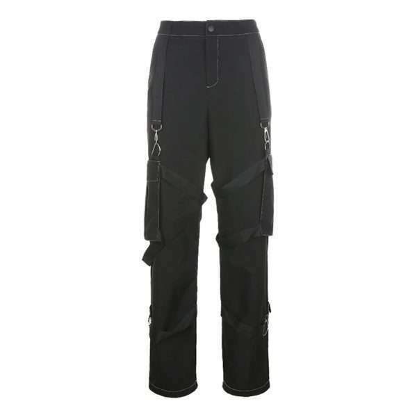 Rockmore High Waist Black Cargo Pants - Y2K Grunge, 90S Fashion, Retro Style, Y2K Summer Outfits Rockmore High Waist Black Cargo Pants - Y2K Grunge, 90S Fashion, Retro Style, Y2K Summer Outfits