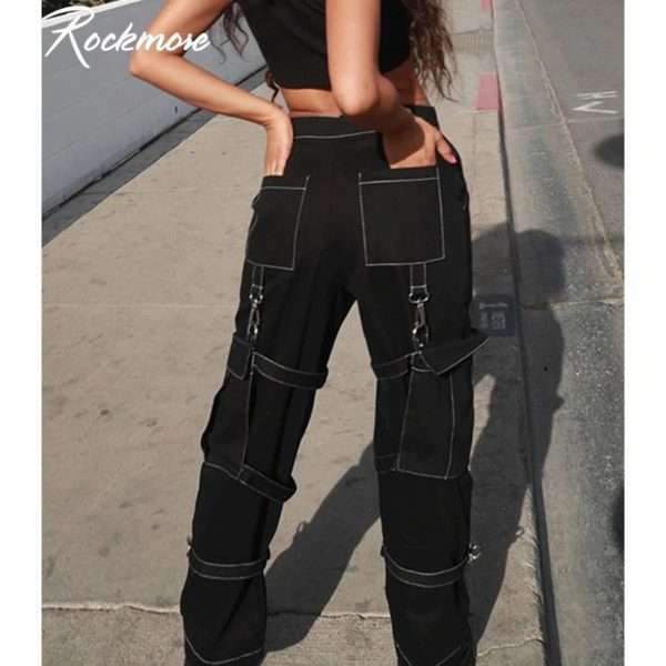 Rockmore High Waist Black Cargo Pants - Y2K Grunge, 90S Fashion, Retro Style, Y2K Summer Outfits Rockmore High Waist Black Cargo Pants - Y2K Grunge, 90S Fashion, Retro Style, Y2K Summer Outfits