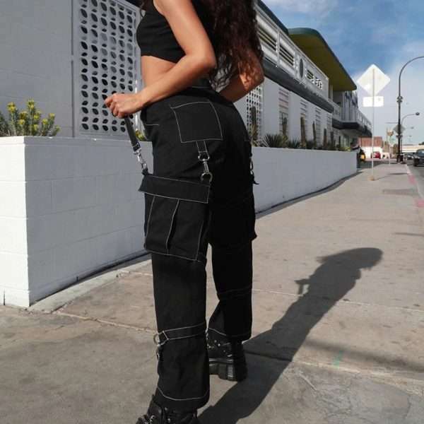 Rockmore High Waist Black Cargo Pants - Y2K Grunge, 90S Fashion, Retro Style, Y2K Summer Outfits Rockmore High Waist Black Cargo Pants - Y2K Grunge, 90S Fashion, Retro Style, Y2K Summer Outfits