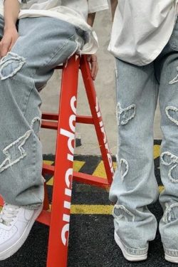 Rosalie Patchwork Retro Jeans - Y2K Summer, 90S Fashion, Grunge, Y2K Club & Party Outfits