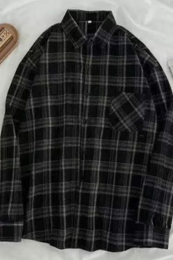 Rylee Vintage Plaid Long Sleeve - Y2K Grunge, 90S Fashion, Retro Summer Outfit