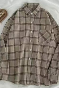 Rylee Vintage Plaid Long Sleeve - Y2K Grunge, 90S Fashion, Retro Summer Outfit