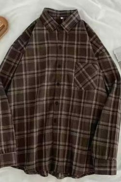 Rylee Vintage Plaid Long Sleeve - Y2K Grunge, 90S Fashion, Retro Summer Outfit