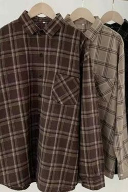 Rylee Vintage Plaid Long Sleeve - Y2K Grunge, 90S Fashion, Retro Summer Outfit