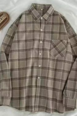 Rylee Vintage Plaid Long Sleeve - Y2K Grunge, 90S Fashion, Retro Summer Outfit