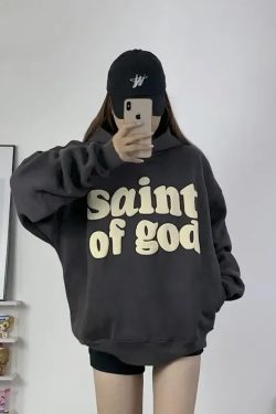 Saint Of God Hoodie - Y2K Summer Grunge, 90S Retro, Gothic Y2K, Pastel Goth, Y2K
