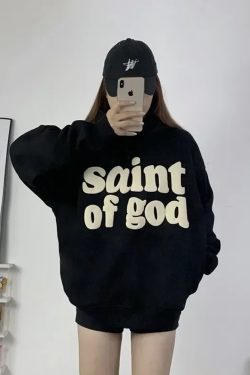 Saint Of God Hoodie - Y2K Summer Grunge, 90S Retro, Gothic Y2K, Pastel Goth, Y2K