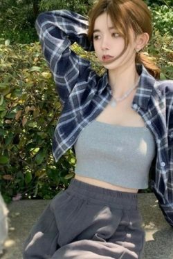 Samantha Long Sleeve Cropped Blouse - Y2K Summer, 90S Grunge, Retro, Pastel Goth, Y2K Party