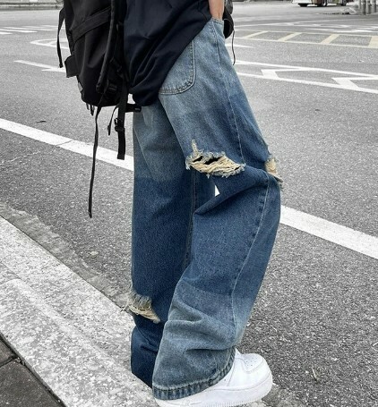 Sara Grunge Distressed Ripped Jeans - Y2K Summer, 90S Fashion, Retro Goth, Y2K Club Outfits Sara Grunge Distressed Ripped Jeans - Y2K Summer, 90S Fashion, Retro Goth, Y2K Club Outfits