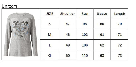 Scarlett Gray Long Sleeve Skull Cross Top - Y2K Grunge, 90S Fashion, Retro Goth Outfit Scarlett Gray Long Sleeve Skull Cross Top - Y2K Grunge, 90S Fashion, Retro Goth Outfit