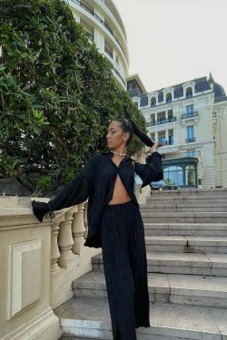 Serenity Pleated Shirt + Pants Set - Y2K Summer, 90S Fashion, Grunge, Retro, Pastel Goth Outfit