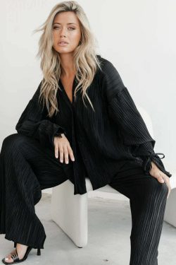 Serenity Pleated Shirt + Pants Set - Y2K Summer, 90S Fashion, Grunge, Retro, Pastel Goth Outfit