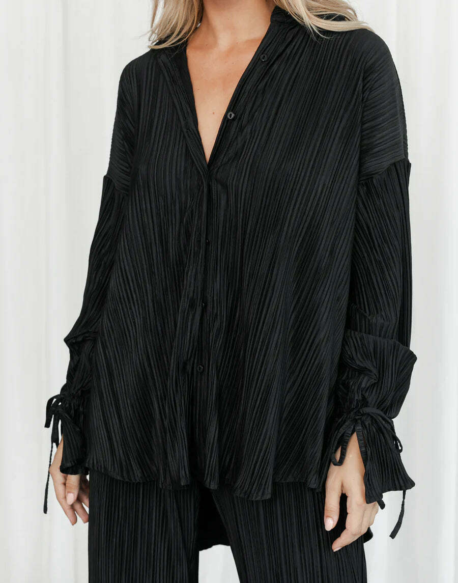 Serenity Pleated Shirt + Pants Set - Y2K Summer, 90S Fashion, Grunge, Retro, Pastel Goth Outfit