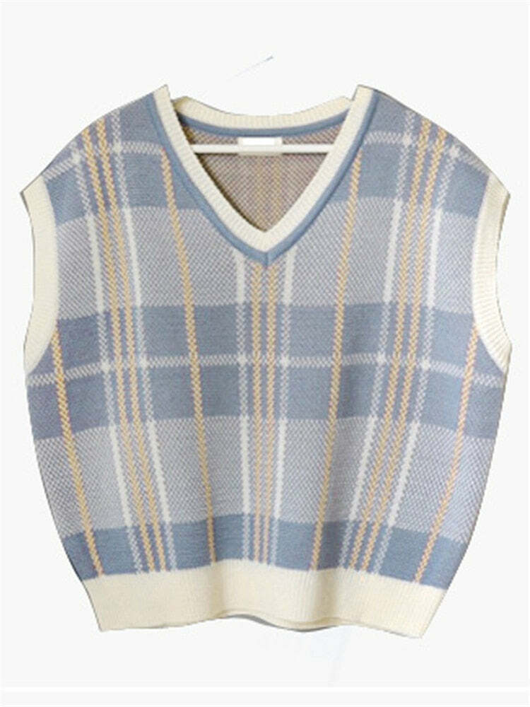 Solene Knitted Vest - Y2K Summer Grunge, 90S Retro Style, Y2K Club & Party Outfits