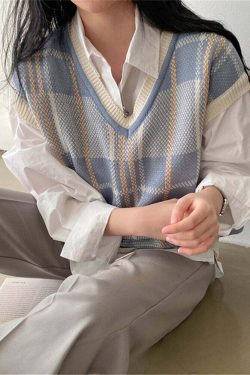 Solene Knitted Vest - Y2K Summer Grunge, 90S Retro Style, Y2K Club & Party Outfits