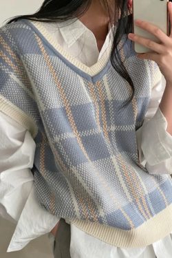 Solene Knitted Vest - Y2K Summer Grunge, 90S Retro Style, Y2K Club & Party Outfits