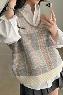 Solene Knitted Vest - Y2K Summer Grunge, 90S Retro Style, Y2K Club & Party Outfits