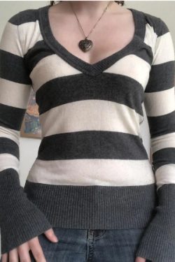 Sophia Striped Long Sleeve Top - Y2K Summer, 90S Fashion, Grunge, Retro, Pastel Goth Outfit