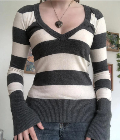 Sophia Striped Long Sleeve Top - Y2K Summer, 90S Fashion, Grunge, Retro, Pastel Goth Outfit Sophia Striped Long Sleeve Top - Y2K Summer, 90S Fashion, Grunge, Retro, Pastel Goth Outfit