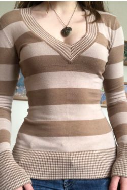 Sophia Striped Long Sleeve Top - Y2K Summer, 90S Fashion, Grunge, Retro, Pastel Goth Outfit